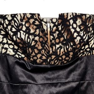 Lovely Day Strapless Satiny Cocktail Dress Black Gold Size S/Chico Juniors